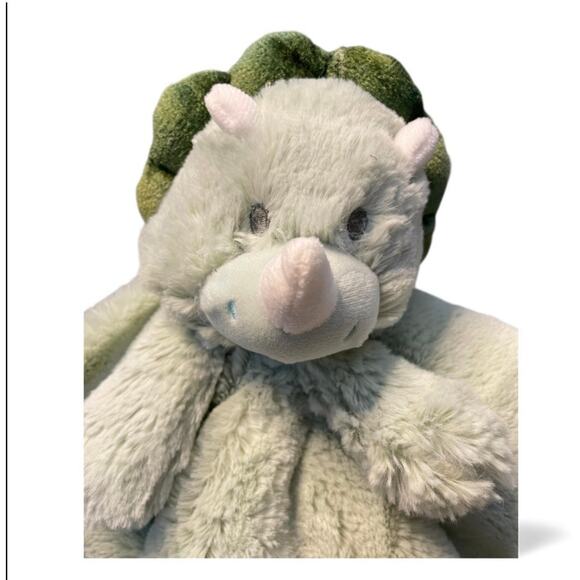 13" K Luxe Baby Dinosaur Lovey Security Blanket Rattle Kellytoy Green Plush Gift - Picture 3 of 7